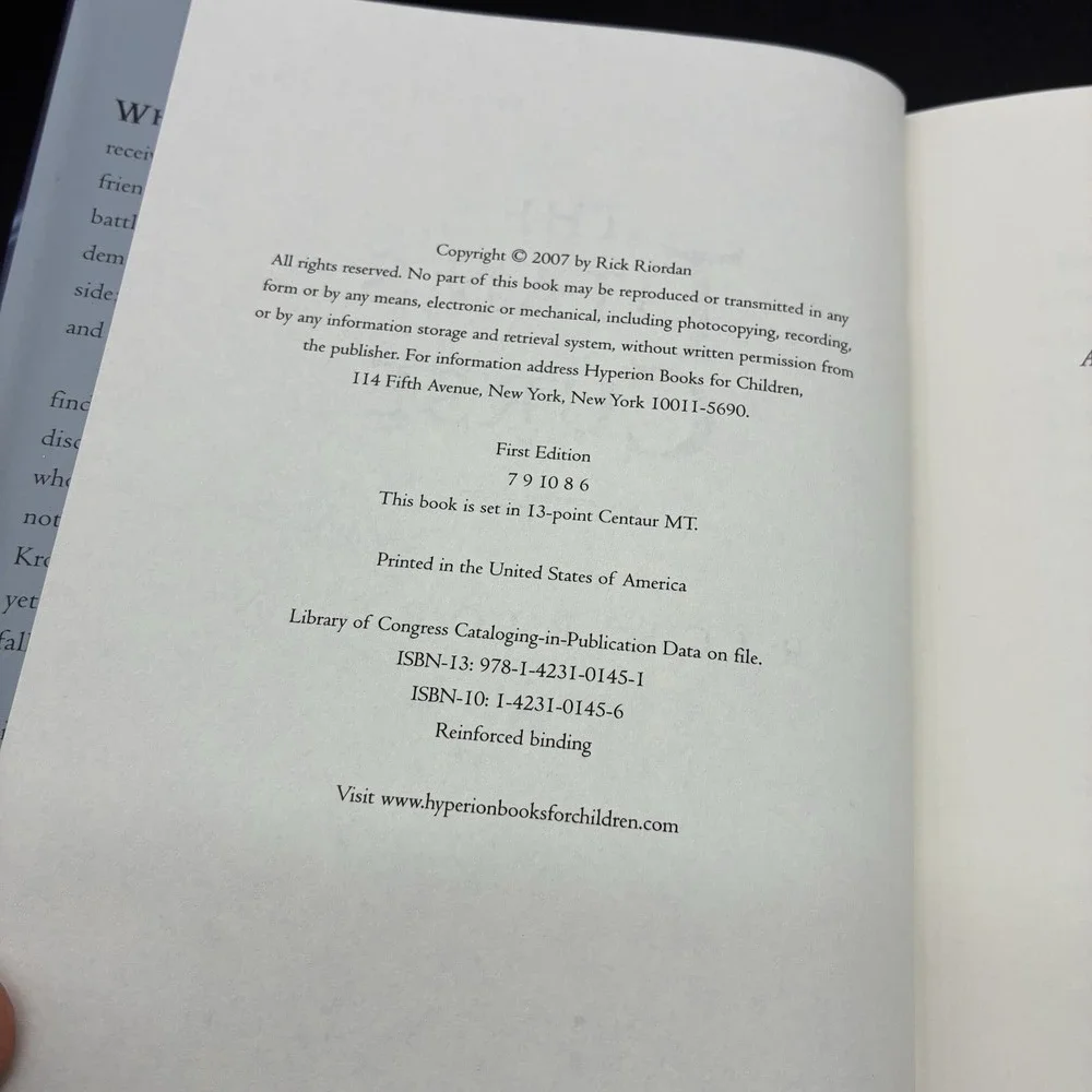 The Titan's Curse by Rick Riordan‎ Hardcover First Edition Percy Jackson Book 3
